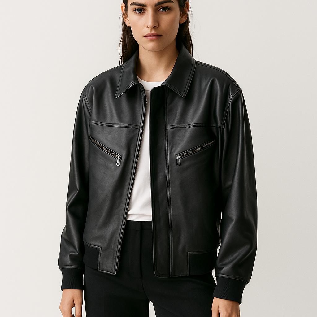 EDENA BLOUSON CUIR BOMBER