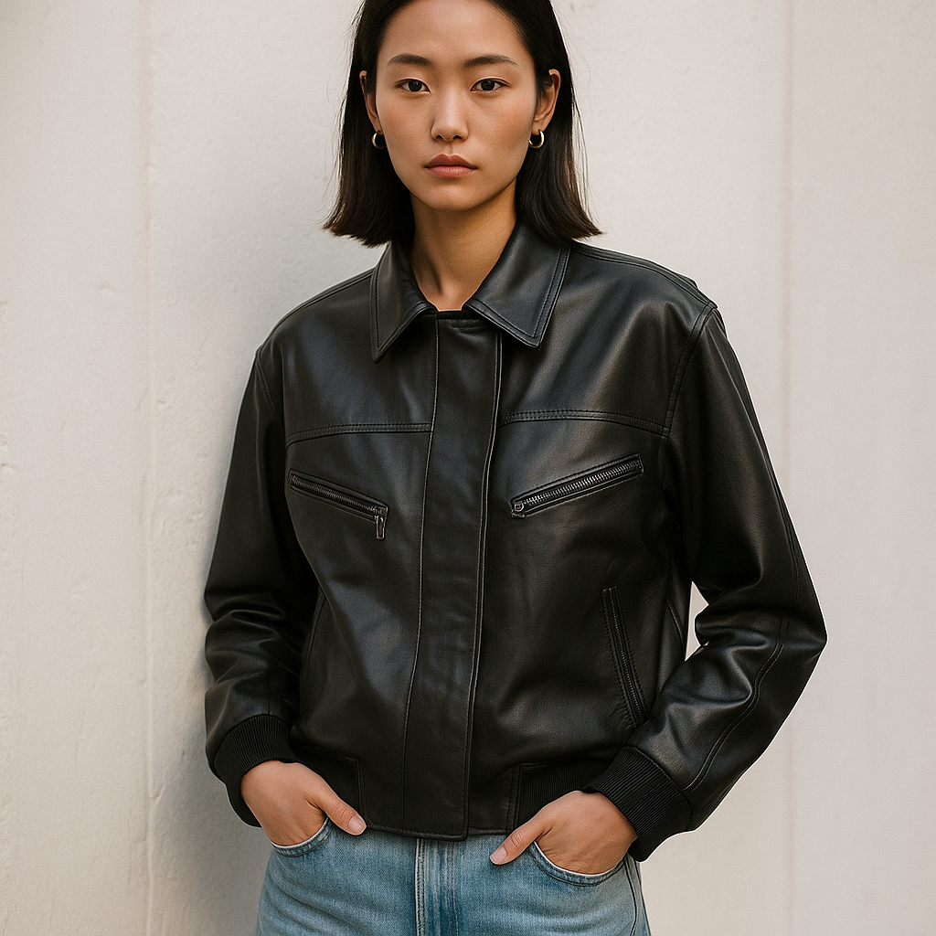 EDENA BLOUSON CUIR BOMBER